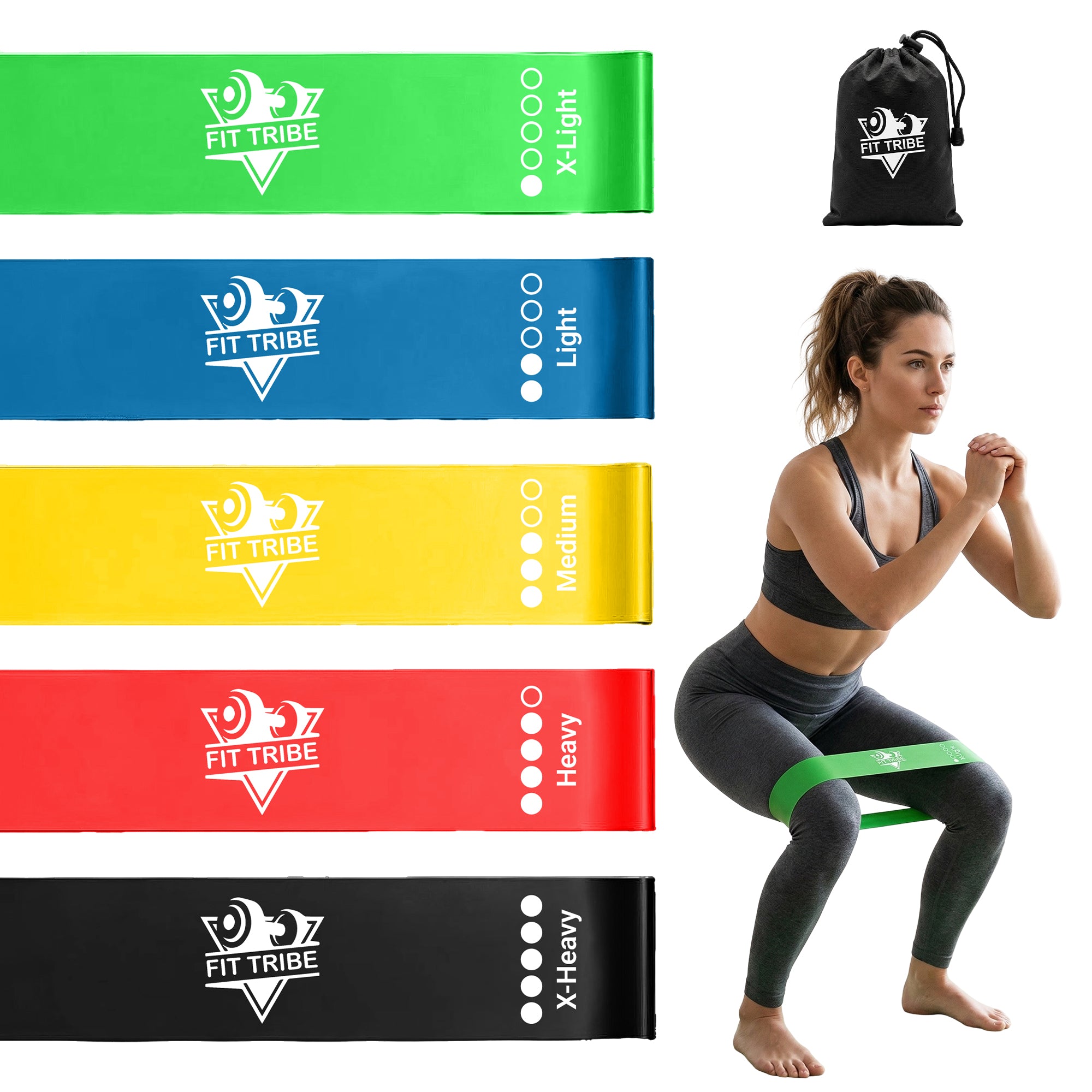 Resistance Bands Set of 5 for Men & Women, Multicolor Stretch Bands for Exercise, Home Gym, Strength Training, Yoga, Stretching, Cardio Workouts, and Physiotherapy Equipment