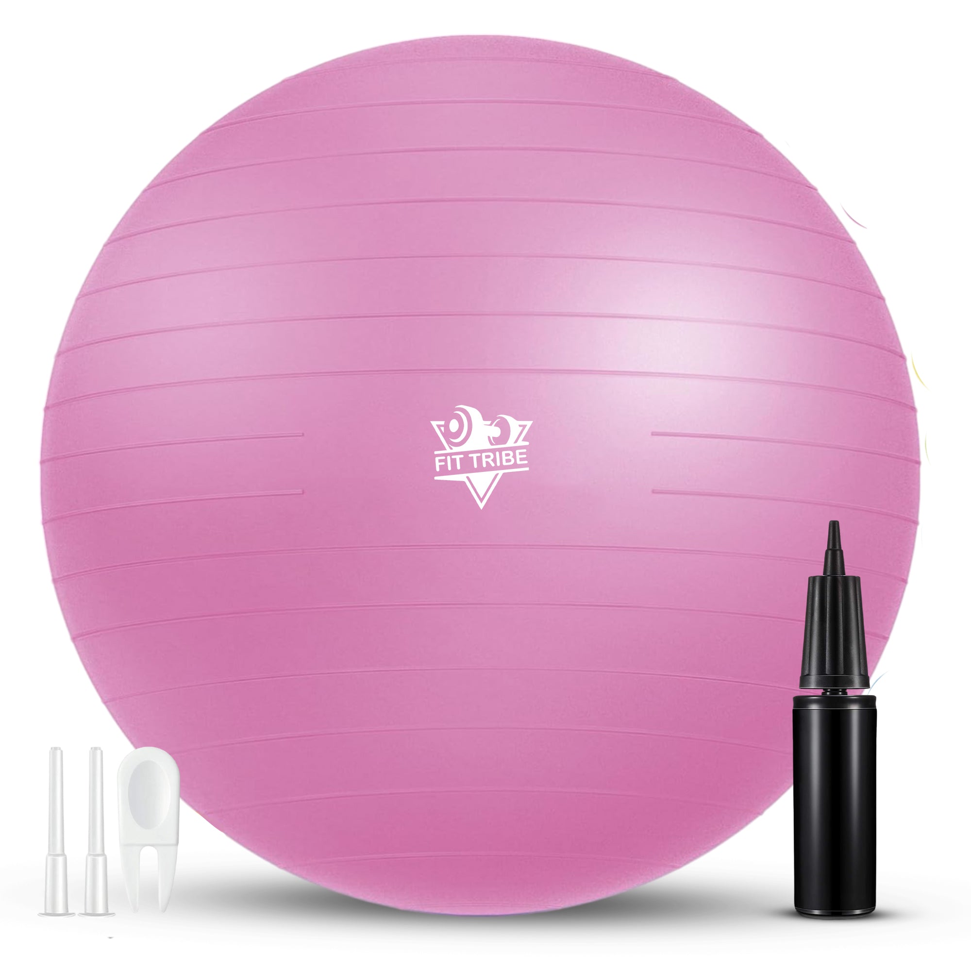 Yoga Ball - Anti Burst & Slip Resistant Stability Ball with Air Pump - Ideal for Pilates, Core, Balance, & Prenatal Exercise - Supports Up to 500kg - Home & Gym Use