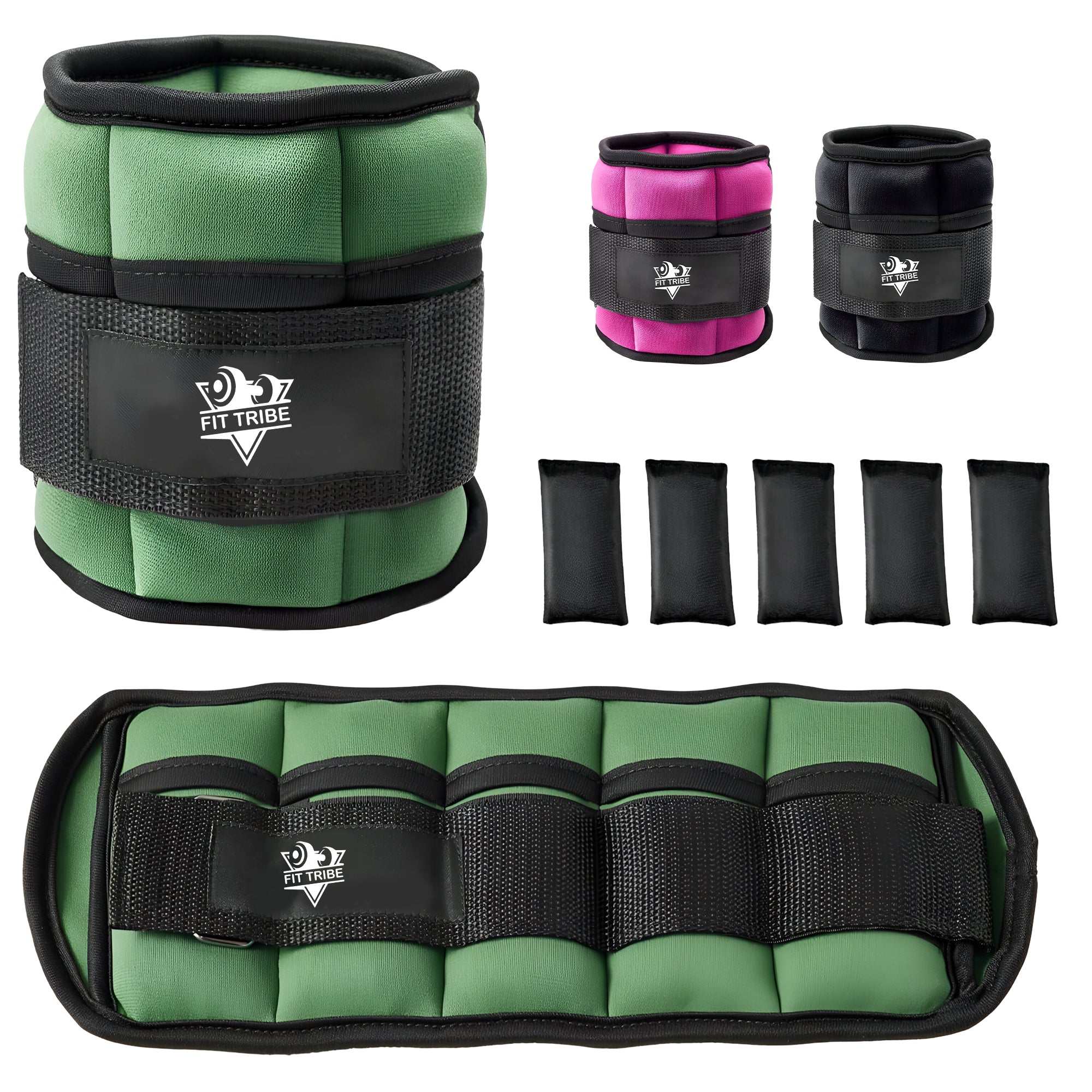 2pcs Adjustable Ankle Weights 1-5 lbs Each, 2-10 lbs Pair - Leg Weights for Strength Training, Walking, Jogging, Core Workouts - Secure, Comfortable Fit for Men & Women