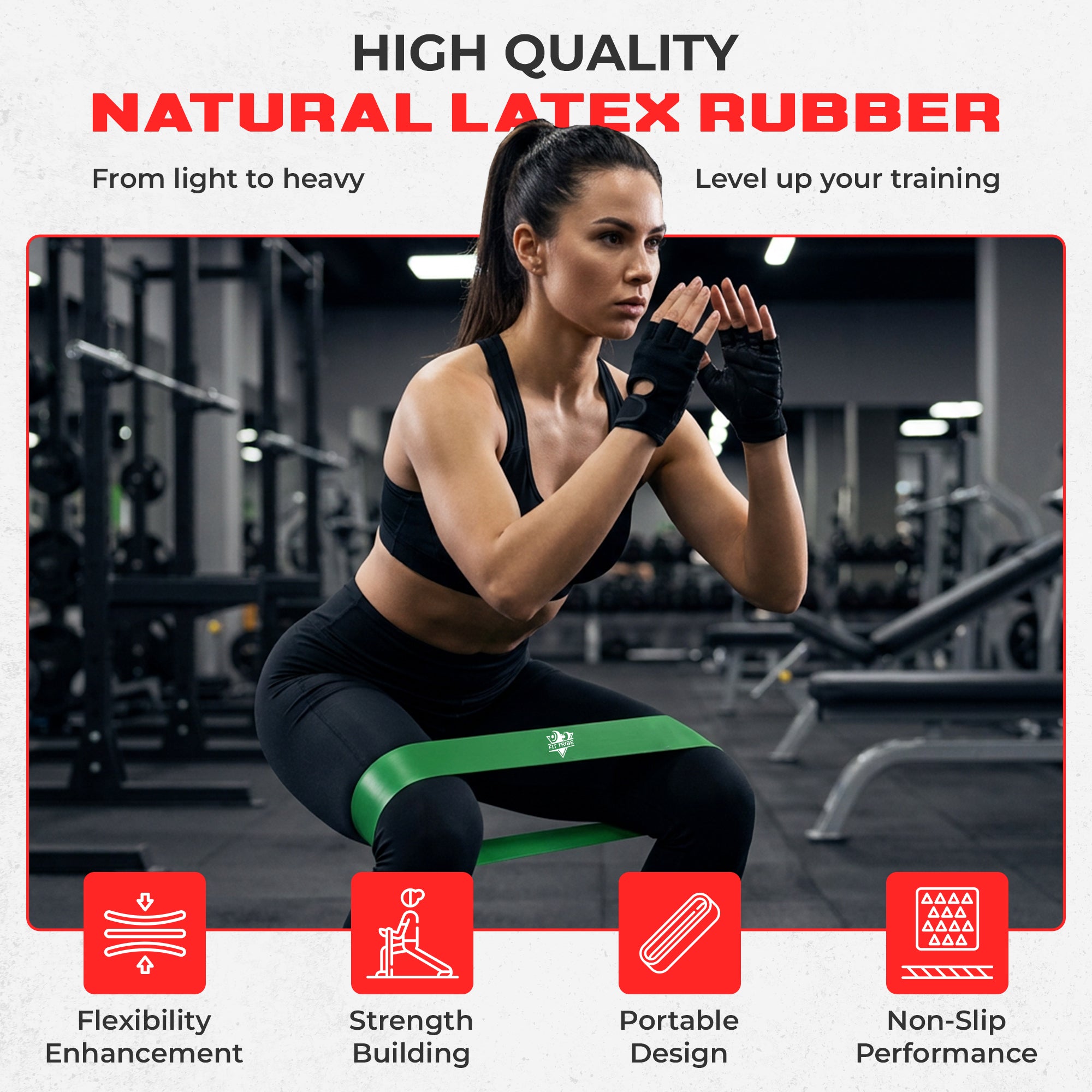 Resistance Bands Set of 5 for Men & Women, Multicolor Stretch Bands for Exercise, Home Gym, Strength Training, Yoga, Stretching, Cardio Workouts, and Physiotherapy Equipment