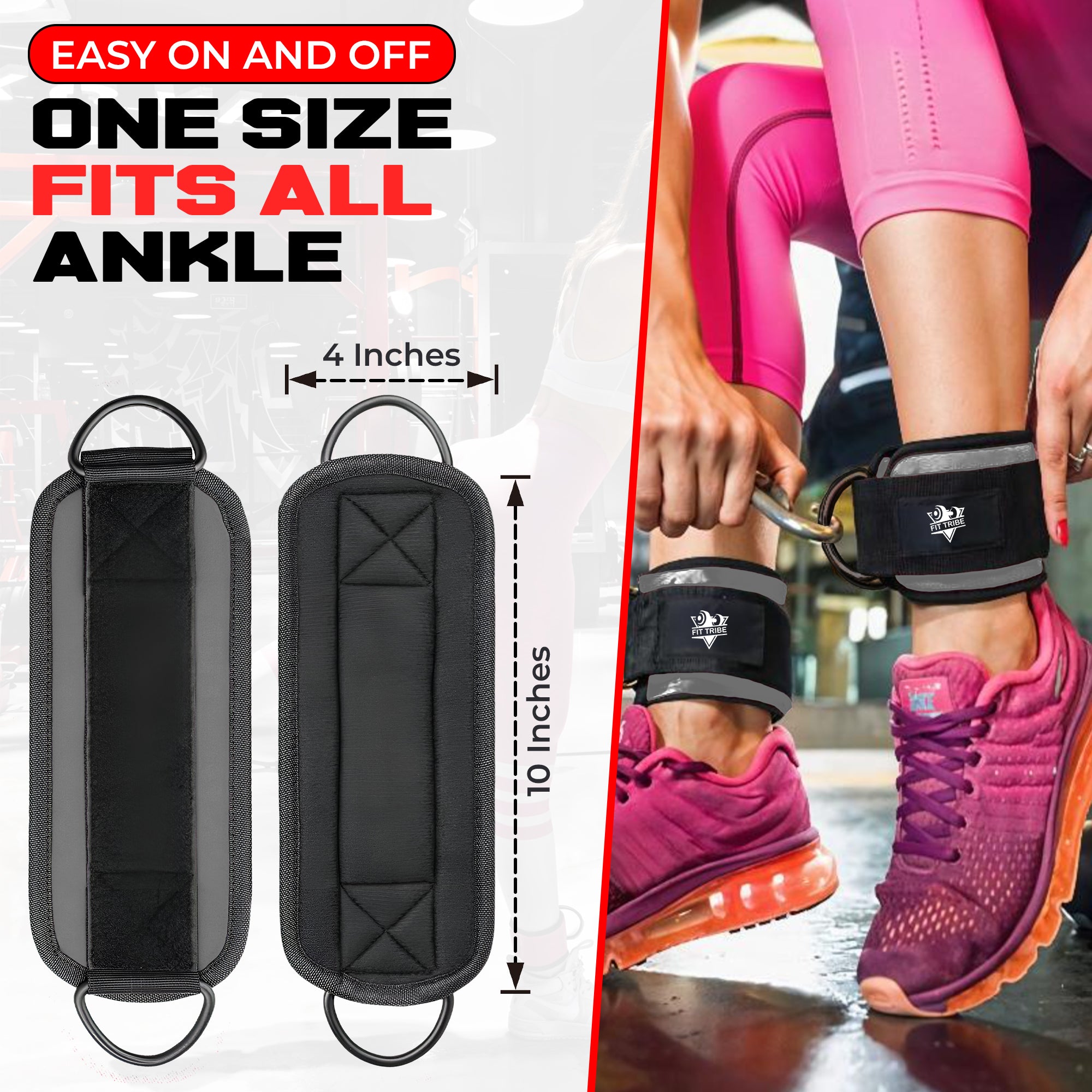 Ankle Straps for Resistance Training - Adjustable 310g Gym Straps for Cable Machines - Strengthen Glutes Hamstrings Thighs Calves - Workout Accessory for Men and Women
