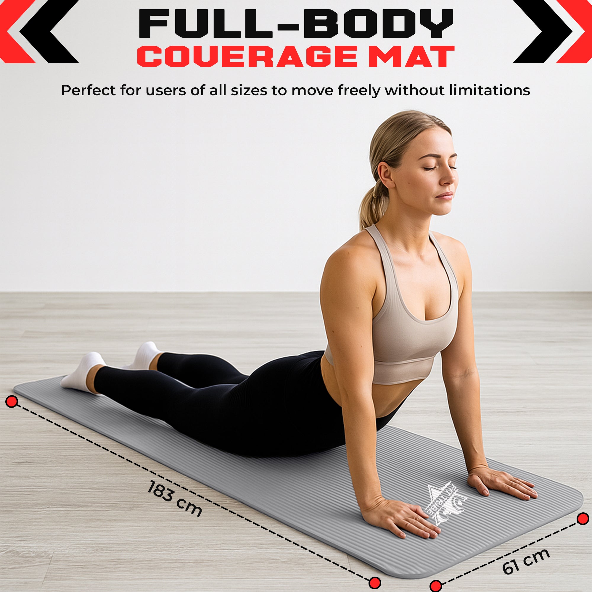 Thick Foam Yoga Mat - Non Slip Exercise Mat for Men & Women - Portable Fitness Mat for Home, Gym, Pilates & Stretching - Lightweight, Durable & Sweat Resistant with Carry Strap