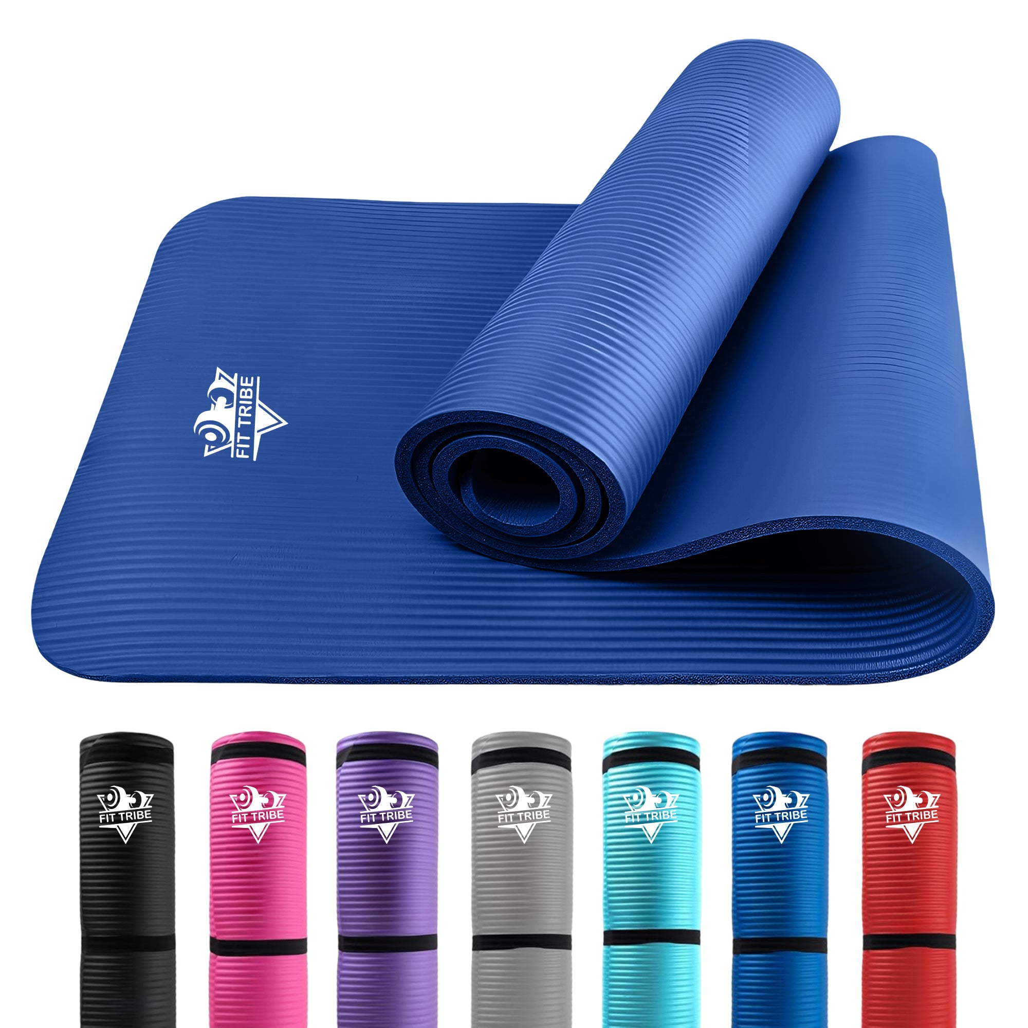 Thick Foam Yoga Mat - Non Slip Exercise Mat for Men & Women - Portable Fitness Mat for Home, Gym, Pilates & Stretching - Lightweight, Durable & Sweat Resistant with Carry Strap