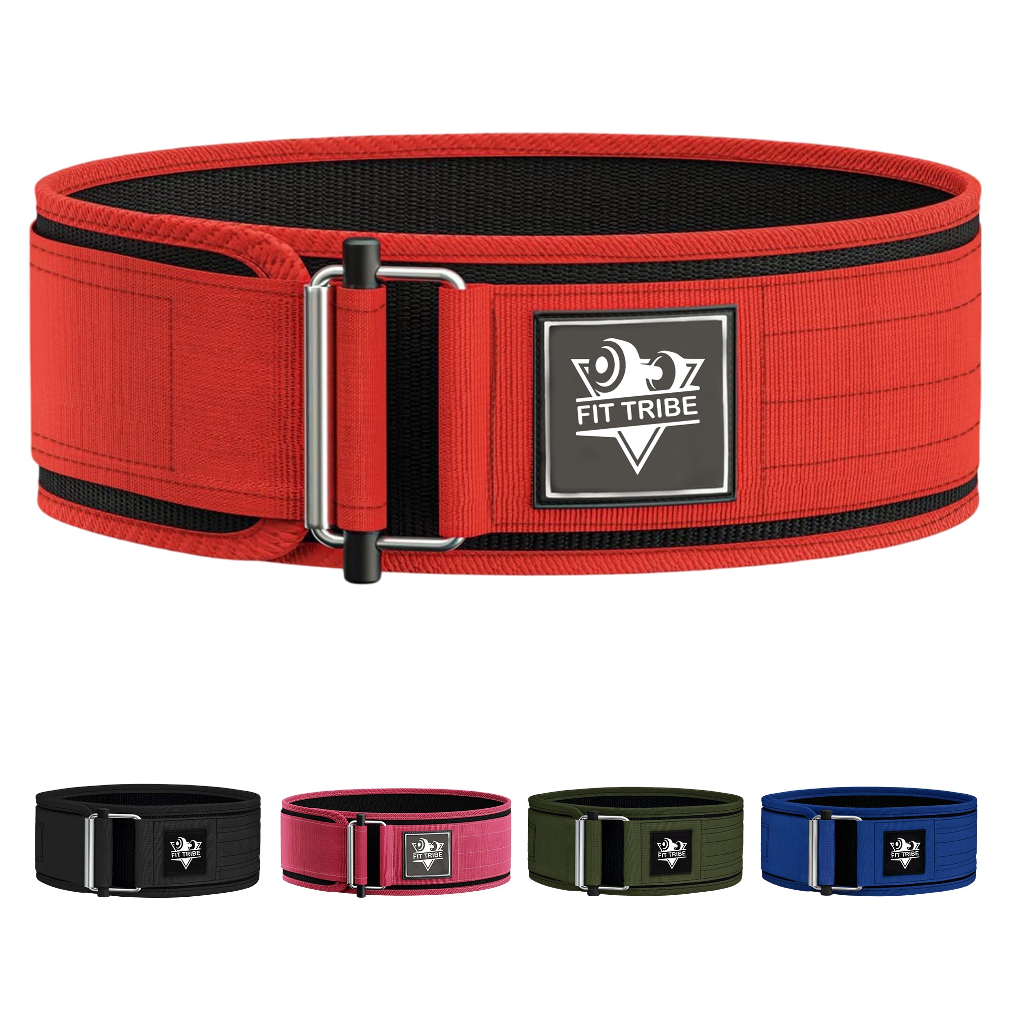 Adjustable Gym Belt - Weight Lifting Belt for Men and Women - Durable Nylon Powerlifting Belt with Self Locking Mechanism for Safe Strength Training