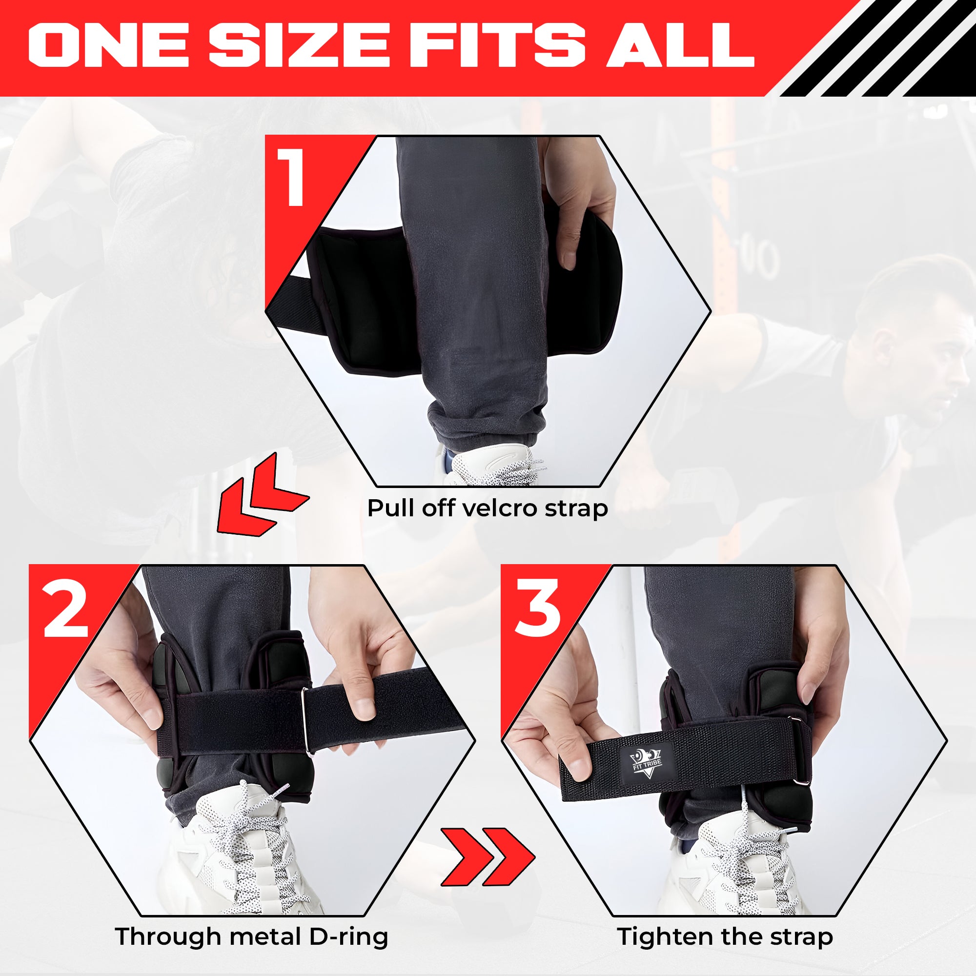 2pcs Adjustable Ankle Weights 1-5 lbs Each, 2-10 lbs Pair - Leg Weights for Strength Training, Walking, Jogging, Core Workouts - Secure, Comfortable Fit for Men & Women