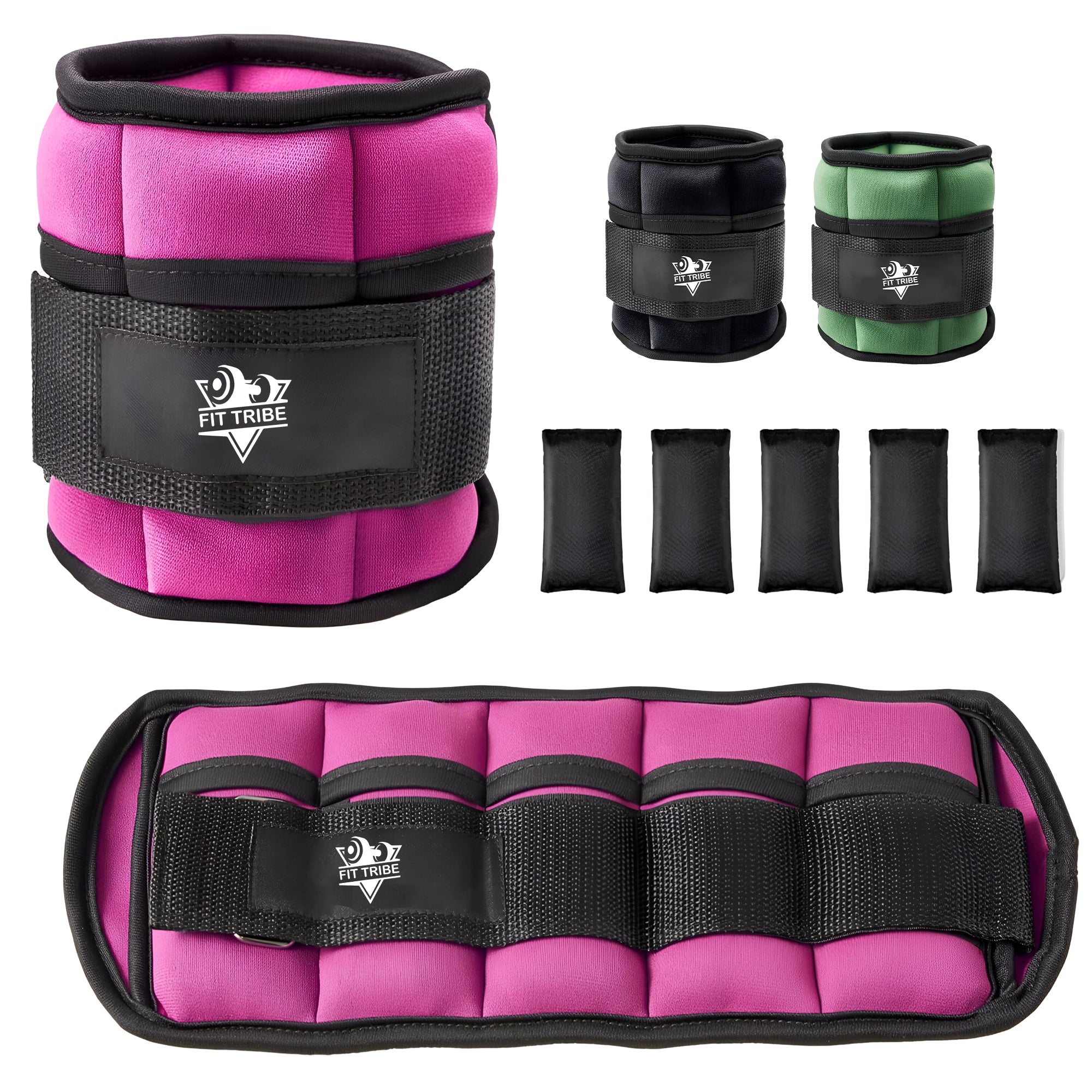 2pcs Adjustable Ankle Weights 1-5 lbs Each, 2-10 lbs Pair - Leg Weights for Strength Training, Walking, Jogging, Core Workouts - Secure, Comfortable Fit for Men & Women