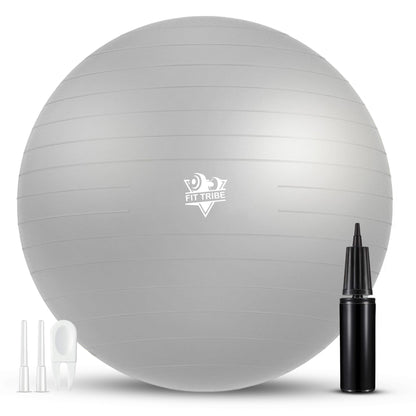 Yoga Ball - Anti Burst & Slip Resistant Stability Ball with Air Pump - Ideal for Pilates, Core, Balance, & Prenatal Exercise - Supports Up to 500kg - Home & Gym Use