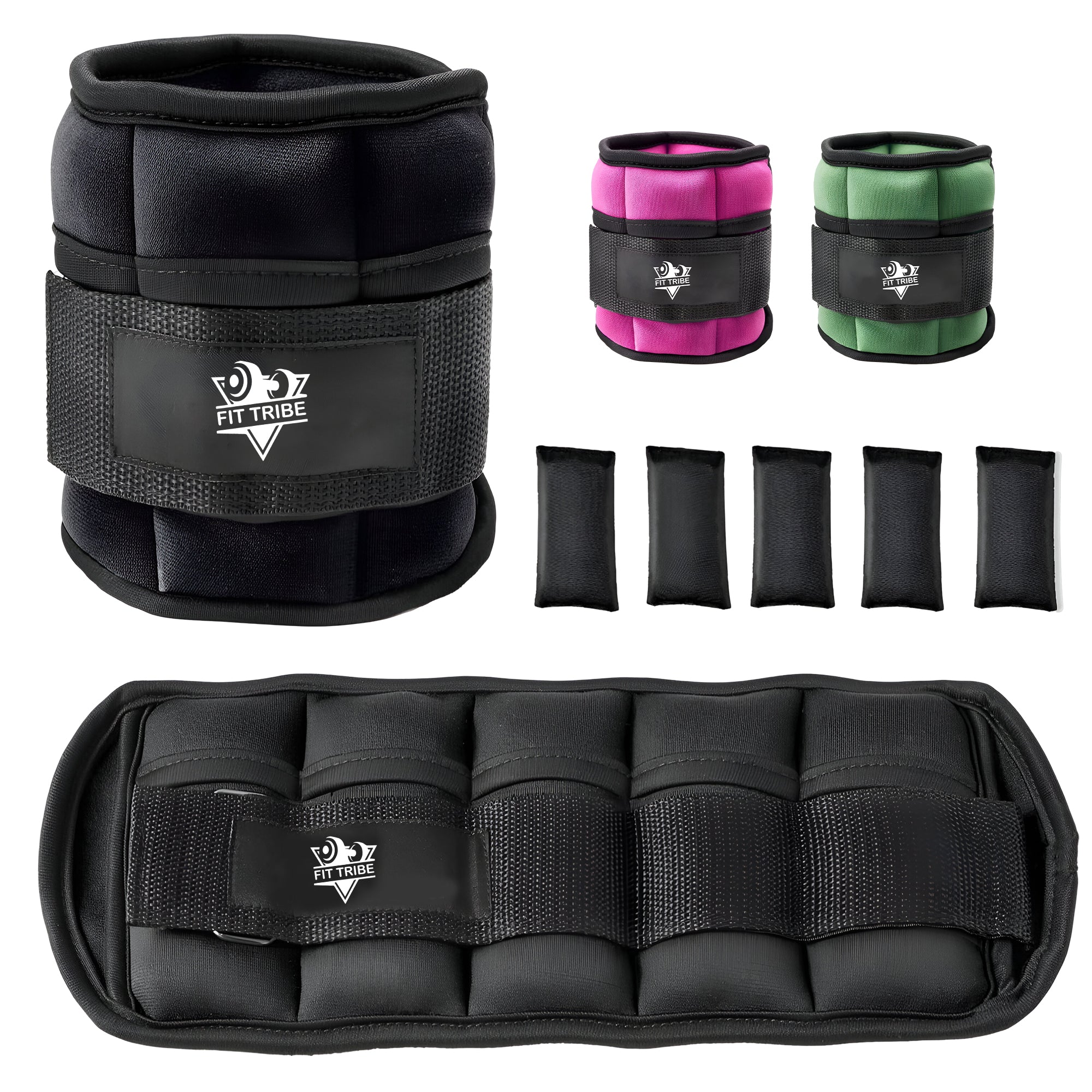 2pcs Adjustable Ankle Weights 1-5 lbs Each, 2-10 lbs Pair - Leg Weights for Strength Training, Walking, Jogging, Core Workouts - Secure, Comfortable Fit for Men & Women