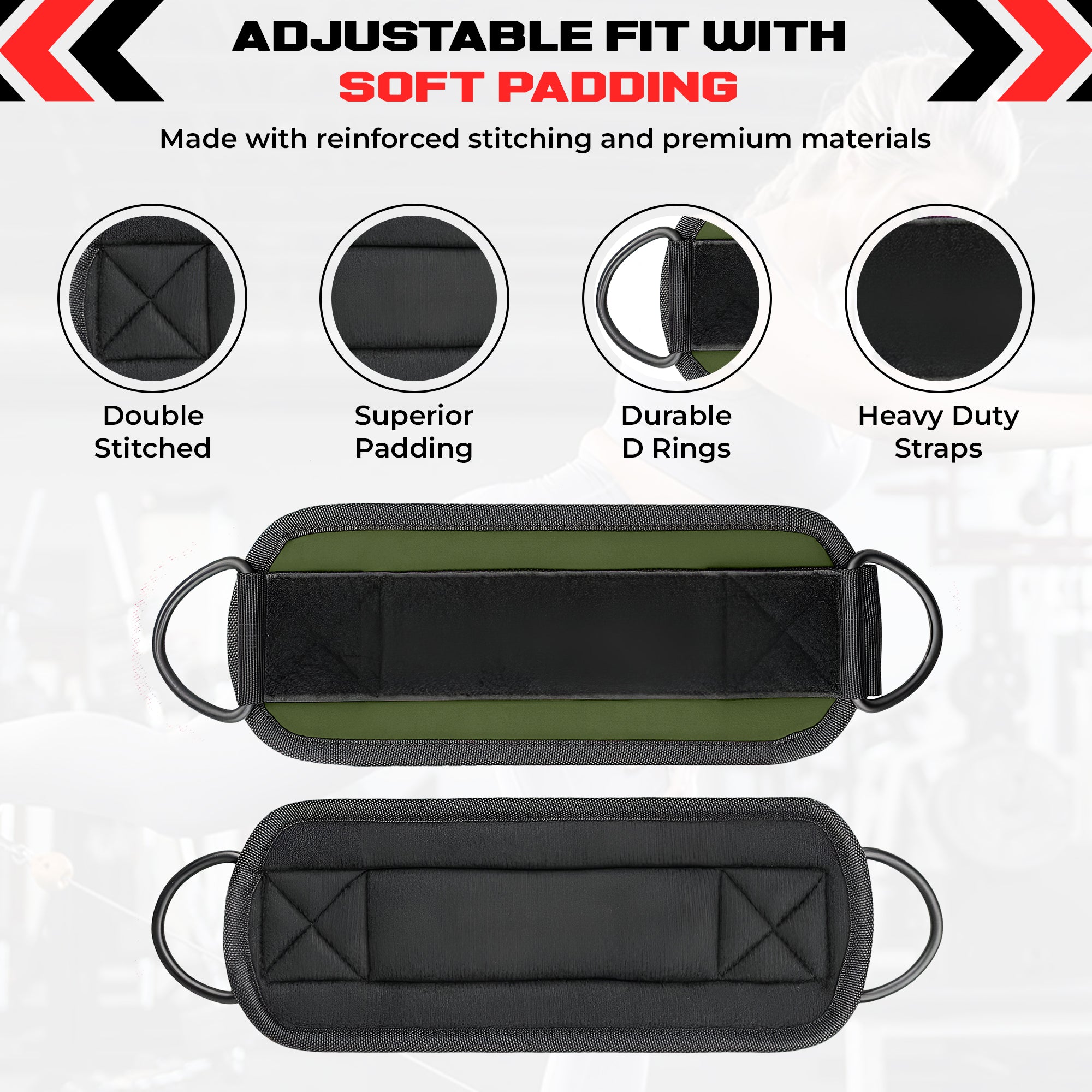 Ankle Straps for Resistance Training - Adjustable 310g Gym Straps for Cable Machines - Strengthen Glutes Hamstrings Thighs Calves - Workout Accessory for Men and Women
