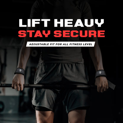 Neoprene Weight Lifting Straps for Men and Women - Adjustable Gym Wrist Support Straps for Powerlifting, Bodybuilding, Deadlifts, Shrugs, Rows - Durable Strength Training Accessories