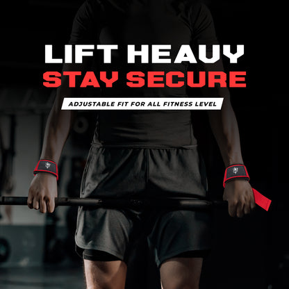 Neoprene Weight Lifting Straps for Men and Women - Adjustable Gym Wrist Support Straps for Powerlifting, Bodybuilding, Deadlifts, Shrugs, Rows - Durable Strength Training Accessories