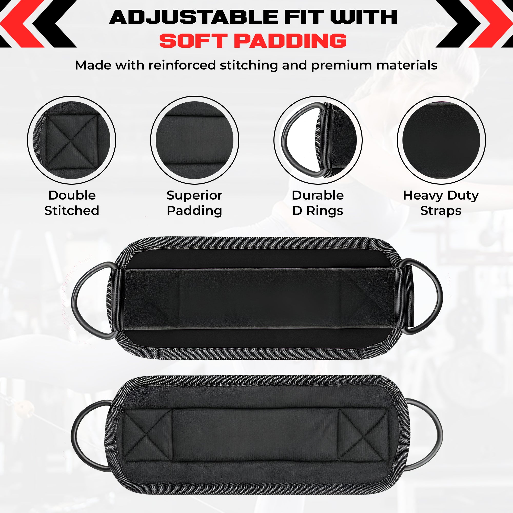 Ankle Straps for Resistance Training - Adjustable 310g Gym Straps for Cable Machines - Strengthen Glutes Hamstrings Thighs Calves - Workout Accessory for Men and Women