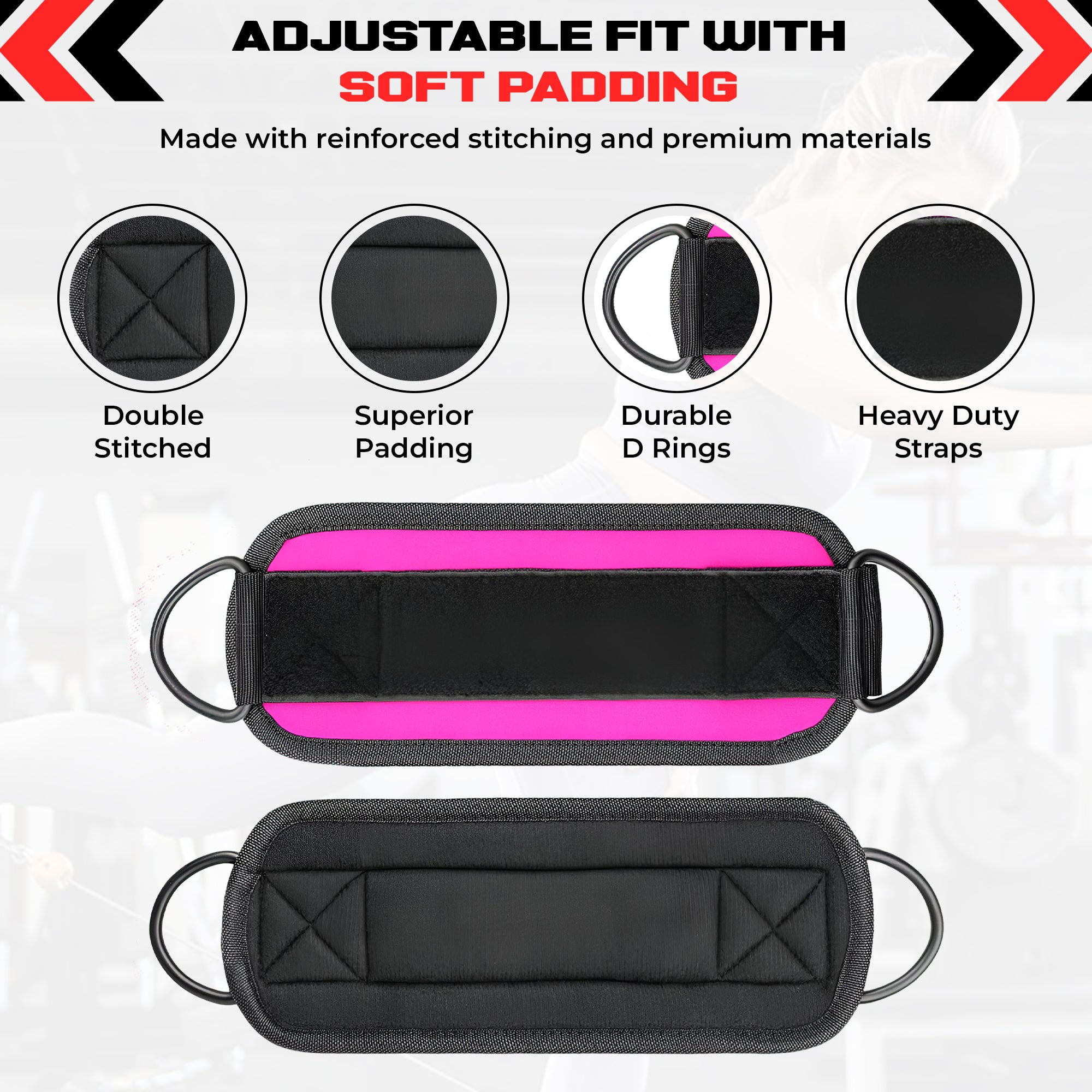 Ankle Straps for Resistance Training - Adjustable 310g Gym Straps for Cable Machines - Strengthen Glutes Hamstrings Thighs Calves - Workout Accessory for Men and Women
