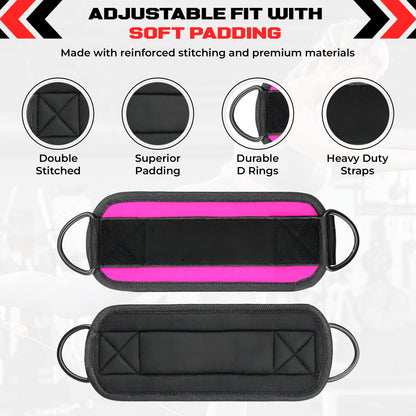 Ankle Straps for Resistance Training - Adjustable 310g Gym Straps for Cable Machines - Strengthen Glutes Hamstrings Thighs Calves - Workout Accessory for Men and Women