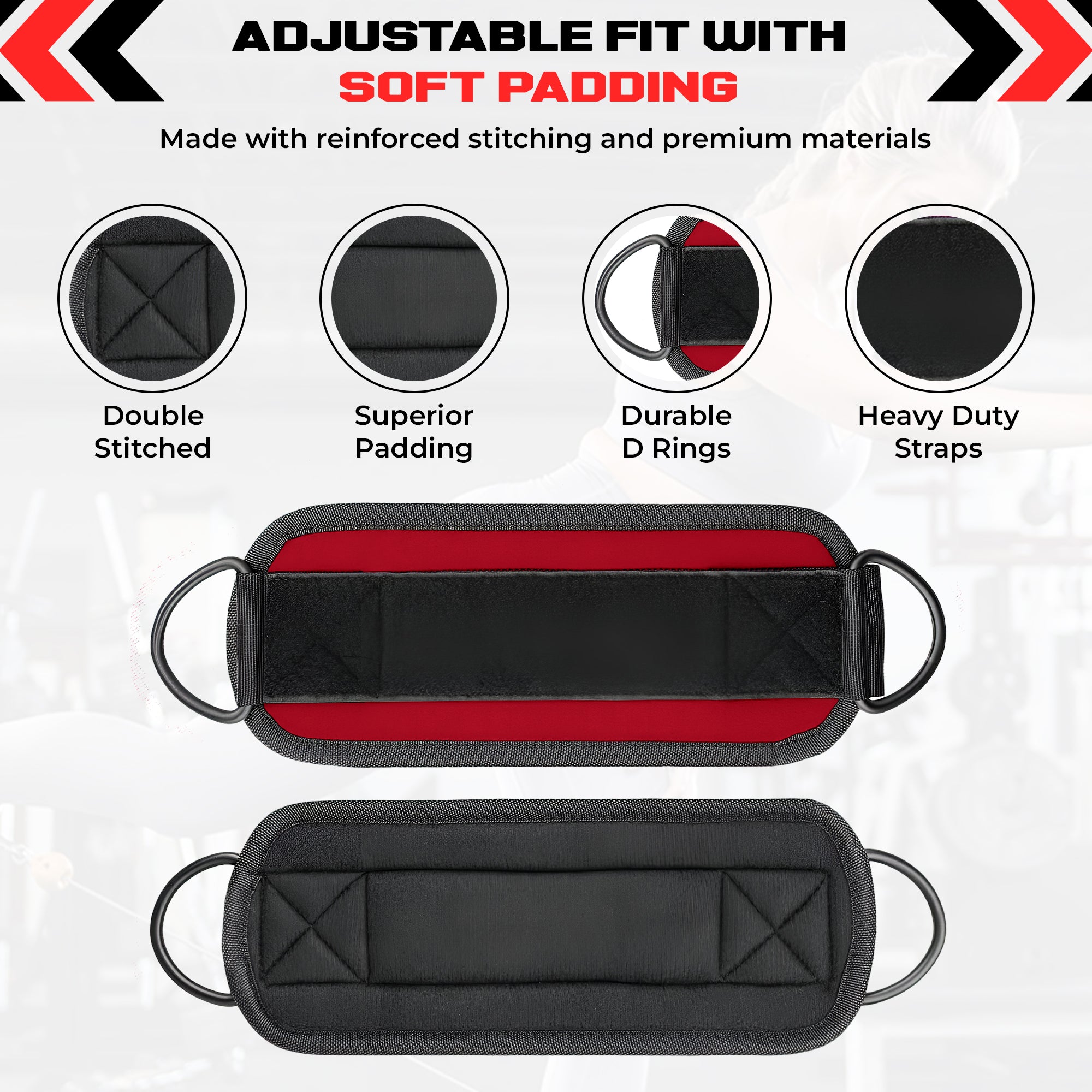 Ankle Straps for Resistance Training - Adjustable 310g Gym Straps for Cable Machines - Strengthen Glutes Hamstrings Thighs Calves - Workout Accessory for Men and Women