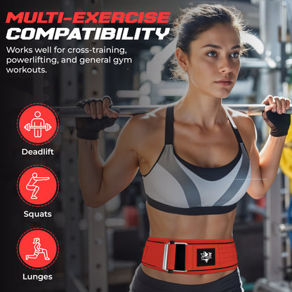 Adjustable Gym Belt - Weight Lifting Belt for Men and Women - Durable Nylon Powerlifting Belt with Self Locking Mechanism for Safe Strength Training