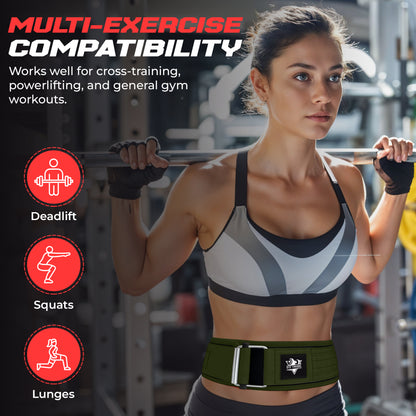 Adjustable Gym Belt - Weight Lifting Belt for Men and Women - Durable Nylon Powerlifting Belt with Self Locking Mechanism for Safe Strength Training
