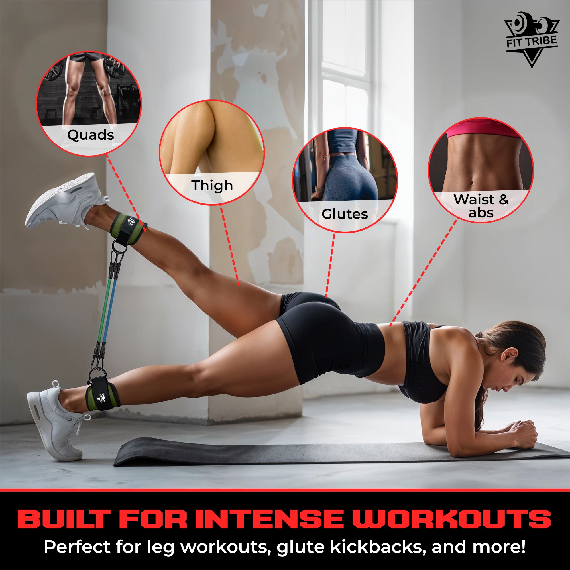 Ankle Straps for Resistance Training - Adjustable 310g Gym Straps for Cable Machines - Strengthen Glutes Hamstrings Thighs Calves - Workout Accessory for Men and Women
