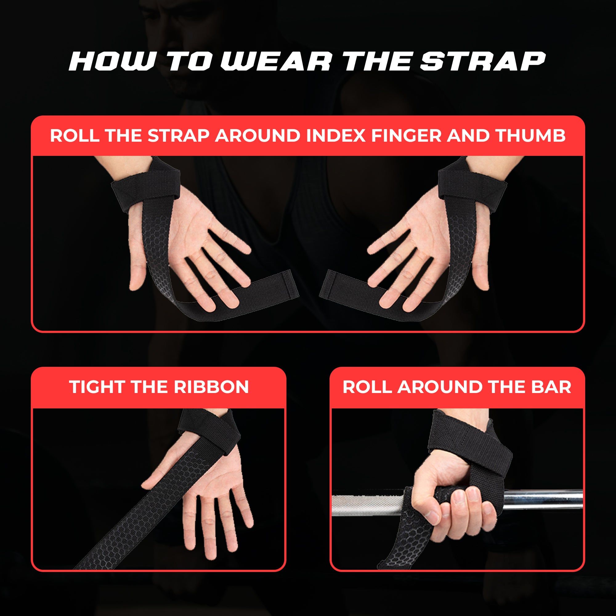 Neoprene Weight Lifting Straps for Men and Women - Adjustable Gym Wrist Support Straps for Powerlifting, Bodybuilding, Deadlifts, Shrugs, Rows - Durable Strength Training Accessories