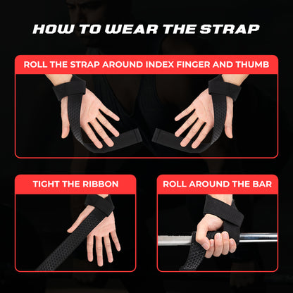 Neoprene Weight Lifting Straps for Men and Women - Adjustable Gym Wrist Support Straps for Powerlifting, Bodybuilding, Deadlifts, Shrugs, Rows - Durable Strength Training Accessories