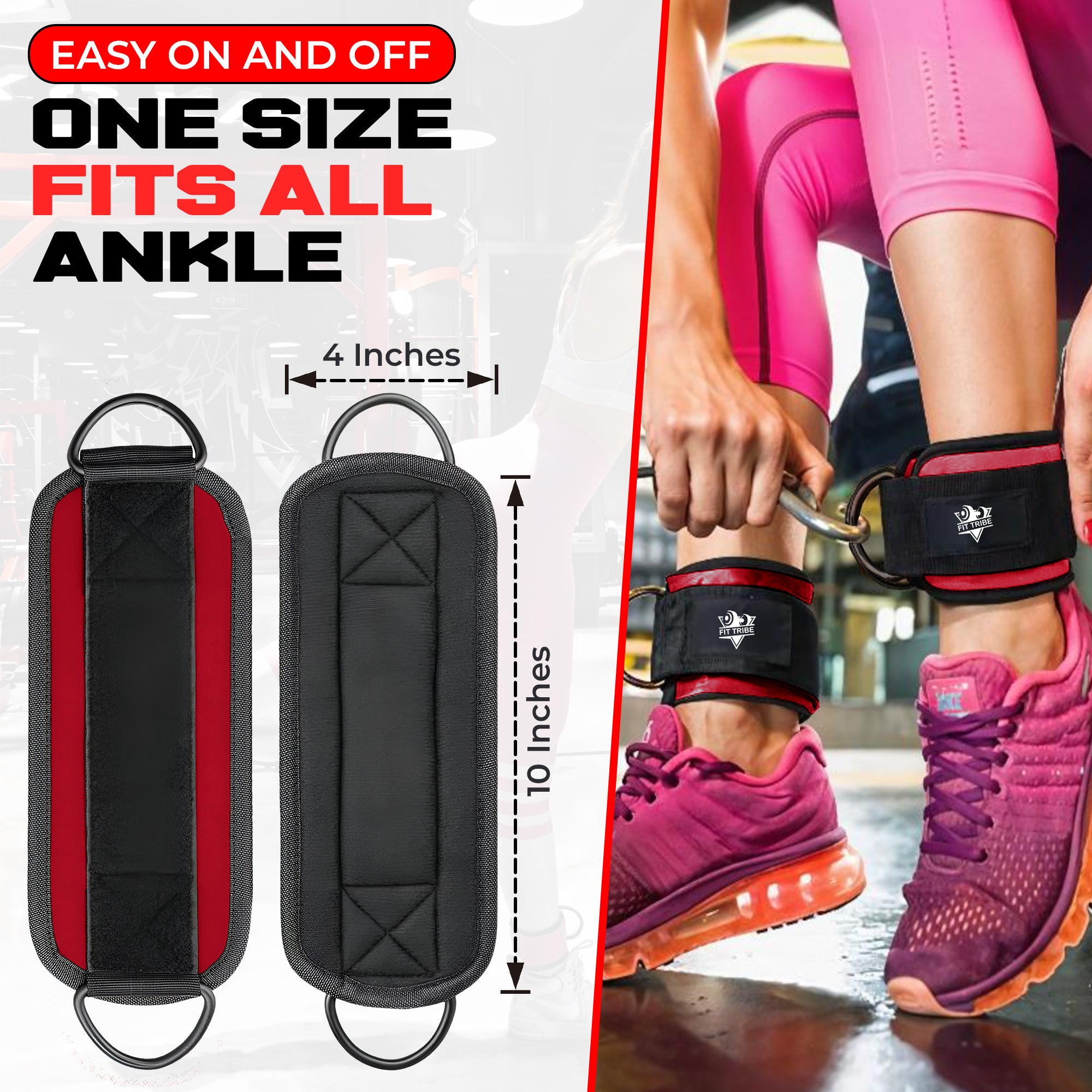 Ankle Straps for Resistance Training - Adjustable 310g Gym Straps for Cable Machines - Strengthen Glutes Hamstrings Thighs Calves - Workout Accessory for Men and Women