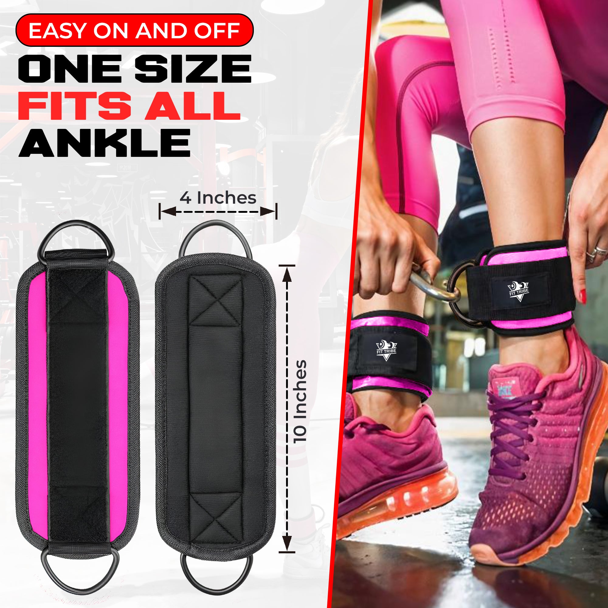 Ankle Straps for Resistance Training - Adjustable 310g Gym Straps for Cable Machines - Strengthen Glutes Hamstrings Thighs Calves - Workout Accessory for Men and Women