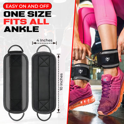 Ankle Straps for Resistance Training - Adjustable 310g Gym Straps for Cable Machines - Strengthen Glutes Hamstrings Thighs Calves - Workout Accessory for Men and Women