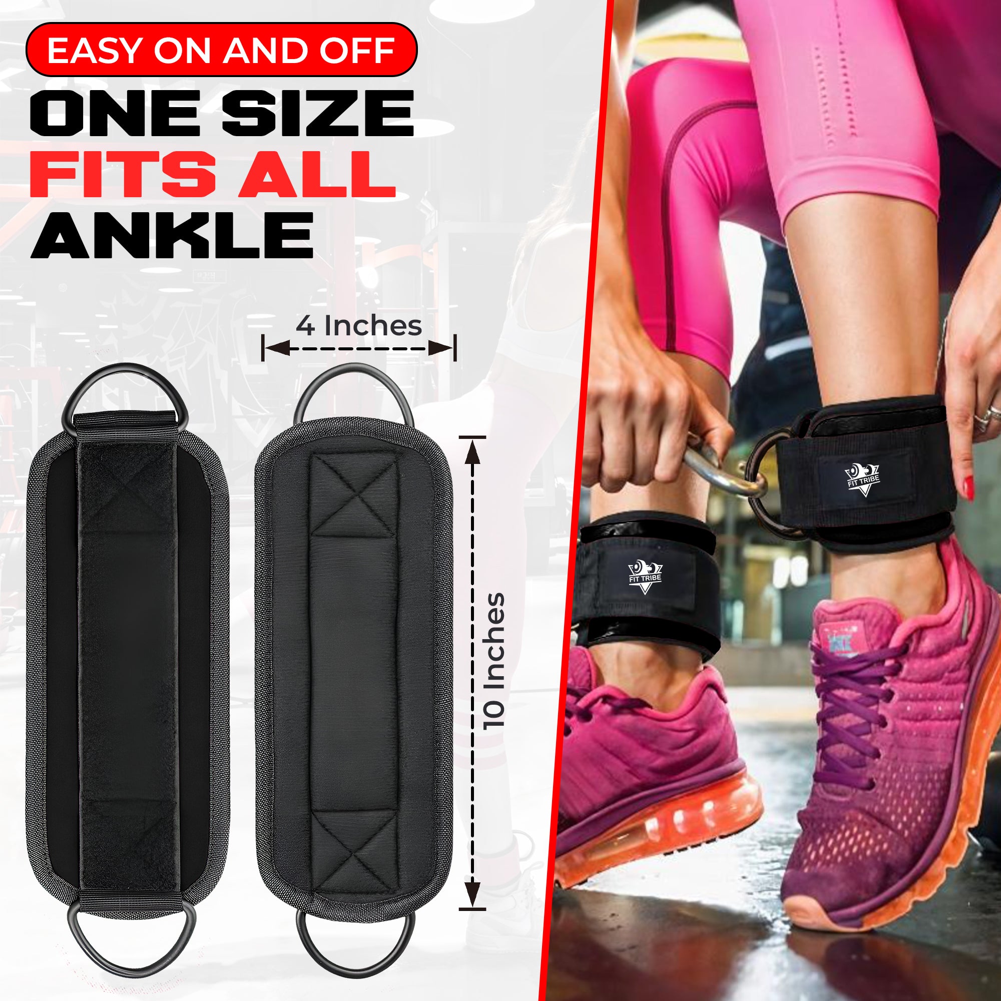 Ankle Straps for Resistance Training - Adjustable 310g Gym Straps for Cable Machines - Strengthen Glutes Hamstrings Thighs Calves - Workout Accessory for Men and Women