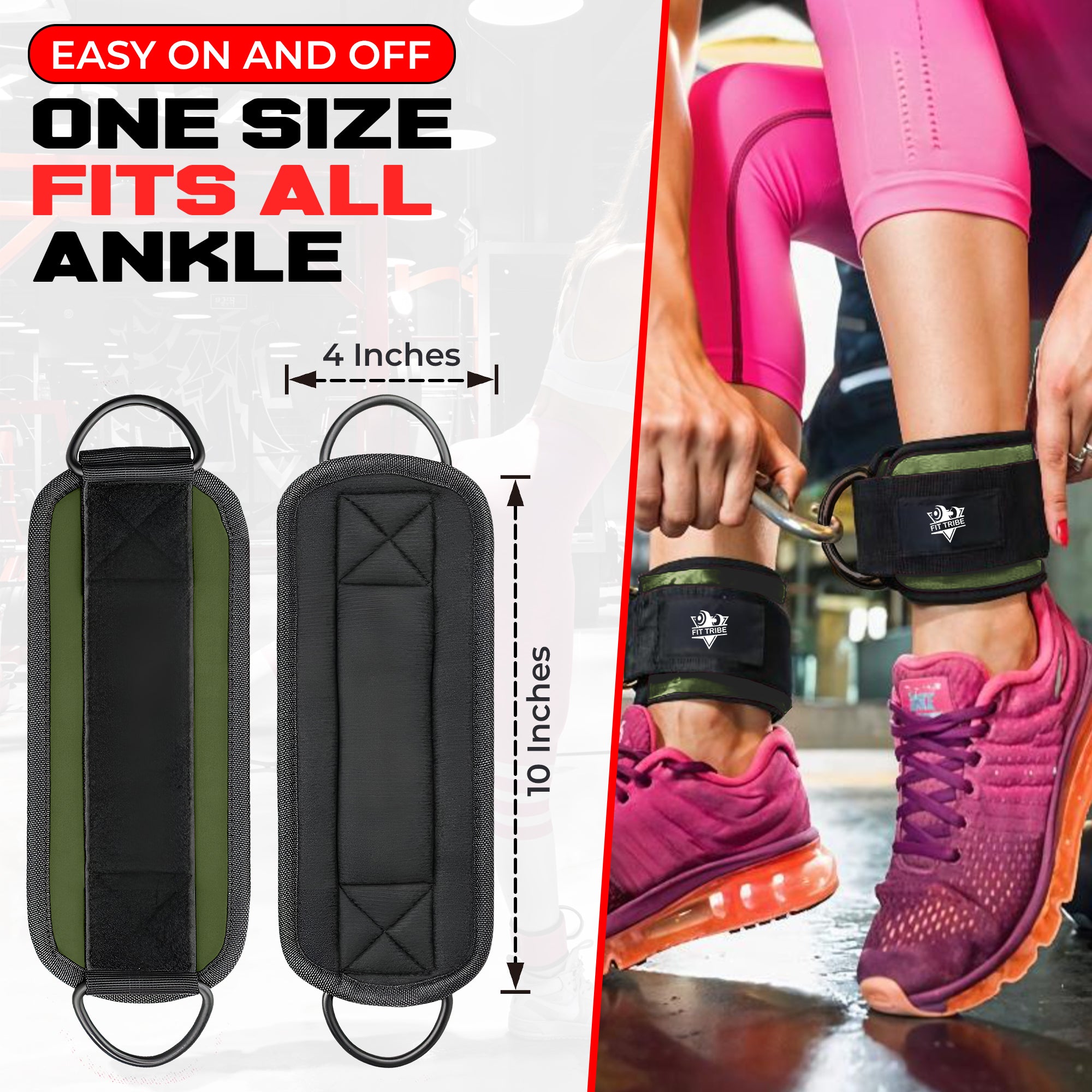 Ankle Straps for Resistance Training - Adjustable 310g Gym Straps for Cable Machines - Strengthen Glutes Hamstrings Thighs Calves - Workout Accessory for Men and Women