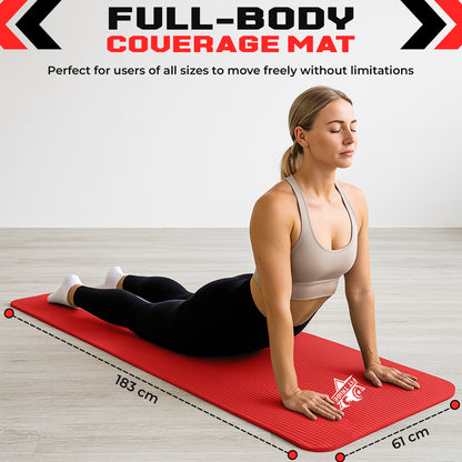 Thick Foam Yoga Mat - Non Slip Exercise Mat for Men & Women - Portable Fitness Mat for Home, Gym, Pilates & Stretching - Lightweight, Durable & Sweat Resistant with Carry Strap