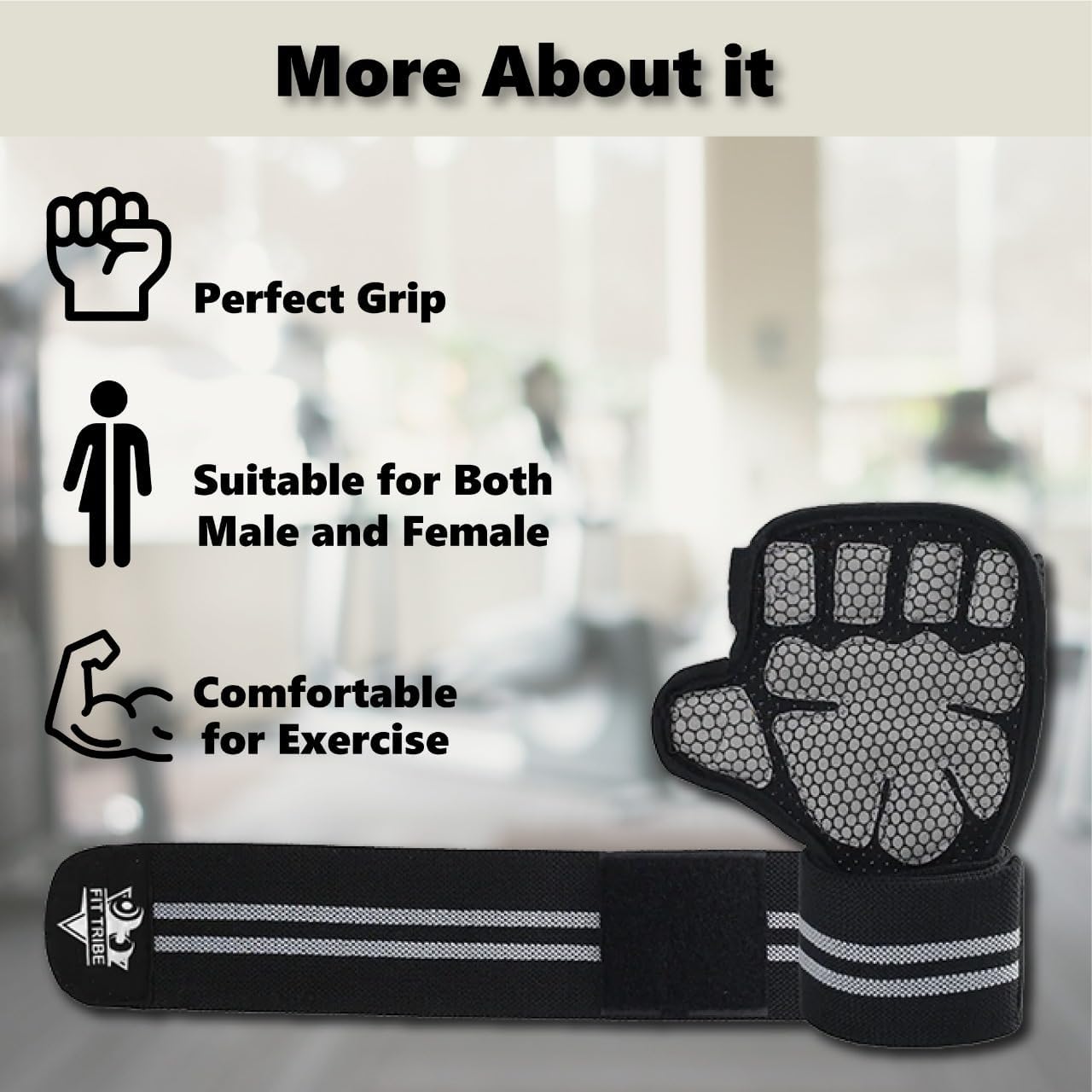 Workout & Weight Lifting Gloves, Non Slip Grip, Adjustable Wrist Support, Breathable Training Gloves for Men and Women, Lightweight Gym Gloves for Fitness and Home Workouts