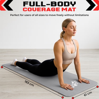 Thick Foam Yoga Mat - Non Slip Exercise Mat for Men & Women - Portable Fitness Mat for Home, Gym, Pilates & Stretching - Lightweight, Durable & Sweat Resistant with Carry Strap