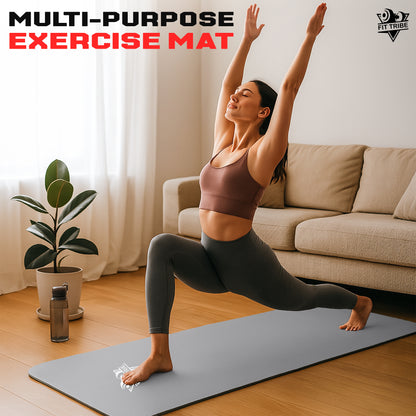 Thick Foam Yoga Mat - Non Slip Exercise Mat for Men & Women - Portable Fitness Mat for Home, Gym, Pilates & Stretching - Lightweight, Durable & Sweat Resistant with Carry Strap