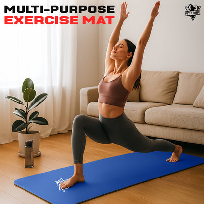 Thick Foam Yoga Mat - Non Slip Exercise Mat for Men & Women - Portable Fitness Mat for Home, Gym, Pilates & Stretching - Lightweight, Durable & Sweat Resistant with Carry Strap