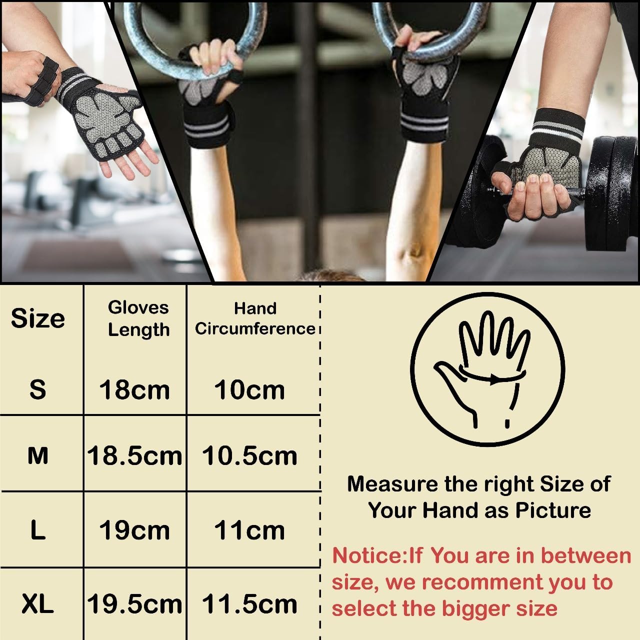 Workout & Weight Lifting Gloves, Non Slip Grip, Adjustable Wrist Support, Breathable Training Gloves for Men and Women, Lightweight Gym Gloves for Fitness and Home Workouts