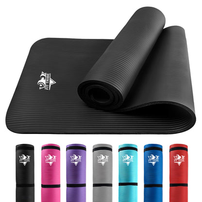 Thick Foam Yoga Mat - Non Slip Exercise Mat for Men & Women - Portable Fitness Mat for Home, Gym, Pilates & Stretching - Lightweight, Durable & Sweat Resistant with Carry Strap