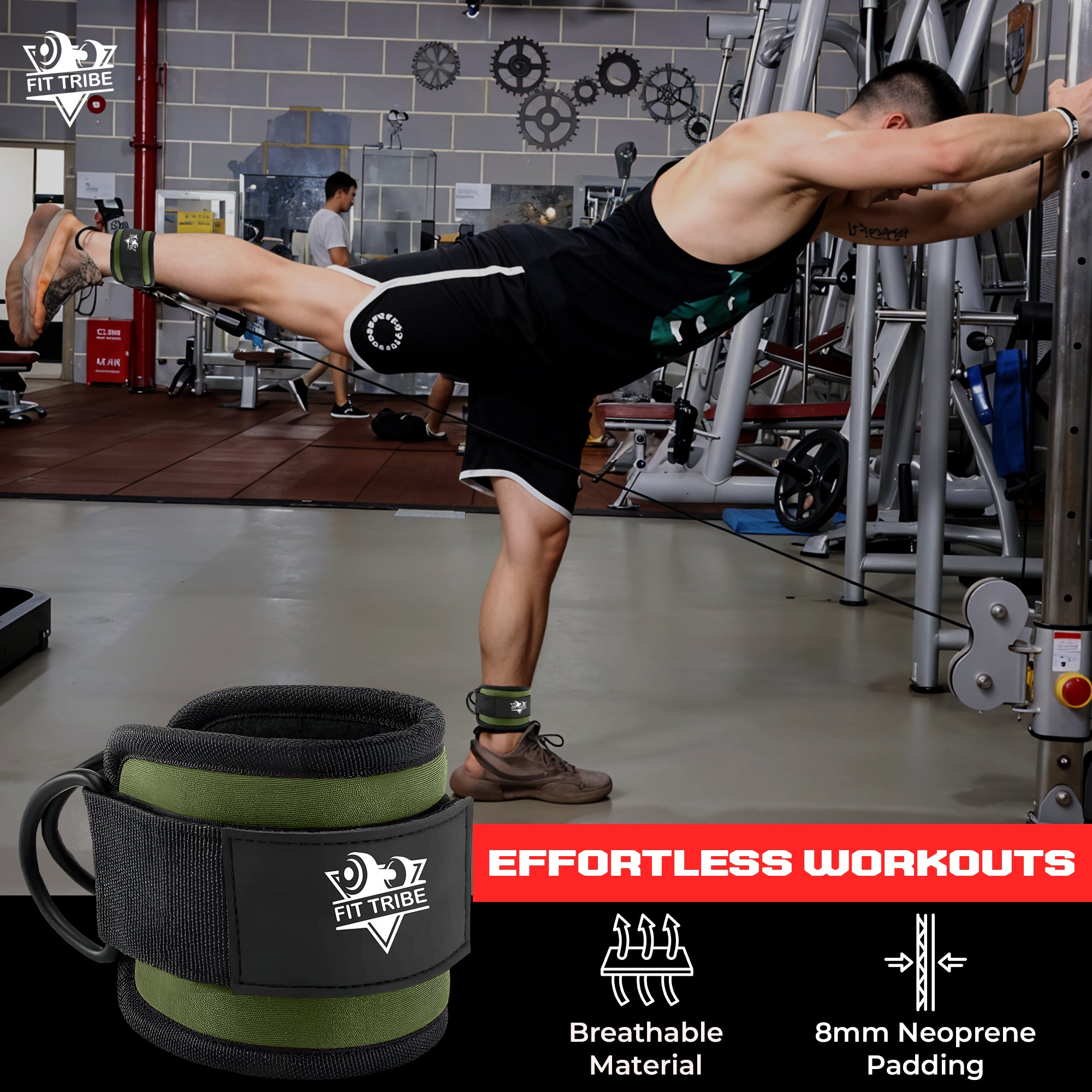 Ankle Straps for Resistance Training - Adjustable 310g Gym Straps for Cable Machines - Strengthen Glutes Hamstrings Thighs Calves - Workout Accessory for Men and Women