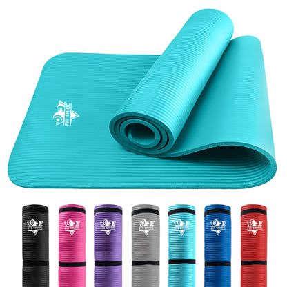 Thick Foam Yoga Mat - Non Slip Exercise Mat for Men & Women - Portable Fitness Mat for Home, Gym, Pilates & Stretching - Lightweight, Durable & Sweat Resistant with Carry Strap