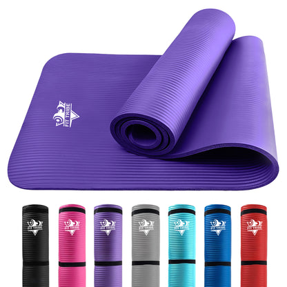 Thick Foam Yoga Mat - Non Slip Exercise Mat for Men & Women - Portable Fitness Mat for Home, Gym, Pilates & Stretching - Lightweight, Durable & Sweat Resistant with Carry Strap