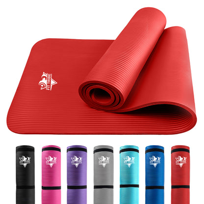 Thick Foam Yoga Mat - Non Slip Exercise Mat for Men & Women - Portable Fitness Mat for Home, Gym, Pilates & Stretching - Lightweight, Durable & Sweat Resistant with Carry Strap