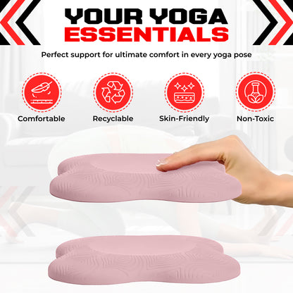 2PCS Yoga Knee Pads - Thick Foam Exercise Pads for Joint Protection - Non Slip Cushion for Knees Elbows Wrists and Hands - Lightweight Durable Workout Accessories for Pilates and Yoga