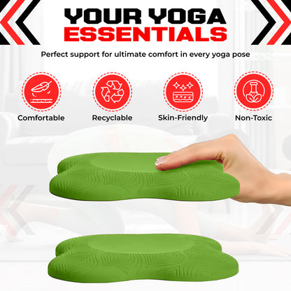 2PCS Yoga Knee Pads - Thick Foam Exercise Pads for Joint Protection - Non Slip Cushion for Knees Elbows Wrists and Hands - Lightweight Durable Workout Accessories for Pilates and Yoga