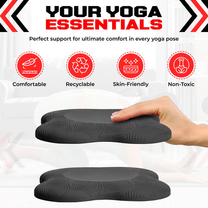 2PCS Yoga Knee Pads - Thick Foam Exercise Pads for Joint Protection - Non Slip Cushion for Knees Elbows Wrists and Hands - Lightweight Durable Workout Accessories for Pilates and Yoga