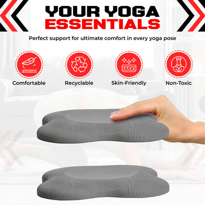 2PCS Yoga Knee Pads - Thick Foam Exercise Pads for Joint Protection - Non Slip Cushion for Knees Elbows Wrists and Hands - Lightweight Durable Workout Accessories for Pilates and Yoga