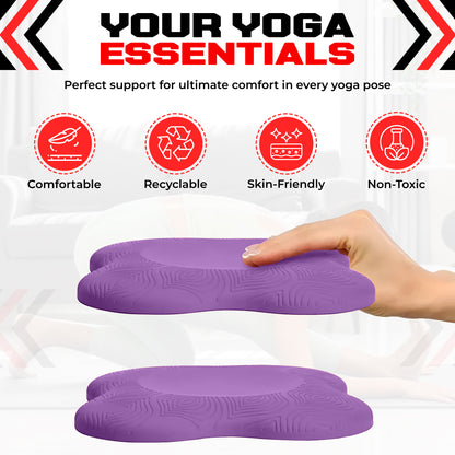 2PCS Yoga Knee Pads - Thick Foam Exercise Pads for Joint Protection - Non Slip Cushion for Knees Elbows Wrists and Hands - Lightweight Durable Workout Accessories for Pilates and Yoga