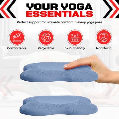 2PCS Yoga Knee Pads - Thick Foam Exercise Pads for Joint Protection - Non Slip Cushion for Knees Elbows Wrists and Hands - Lightweight Durable Workout Accessories for Pilates and Yoga