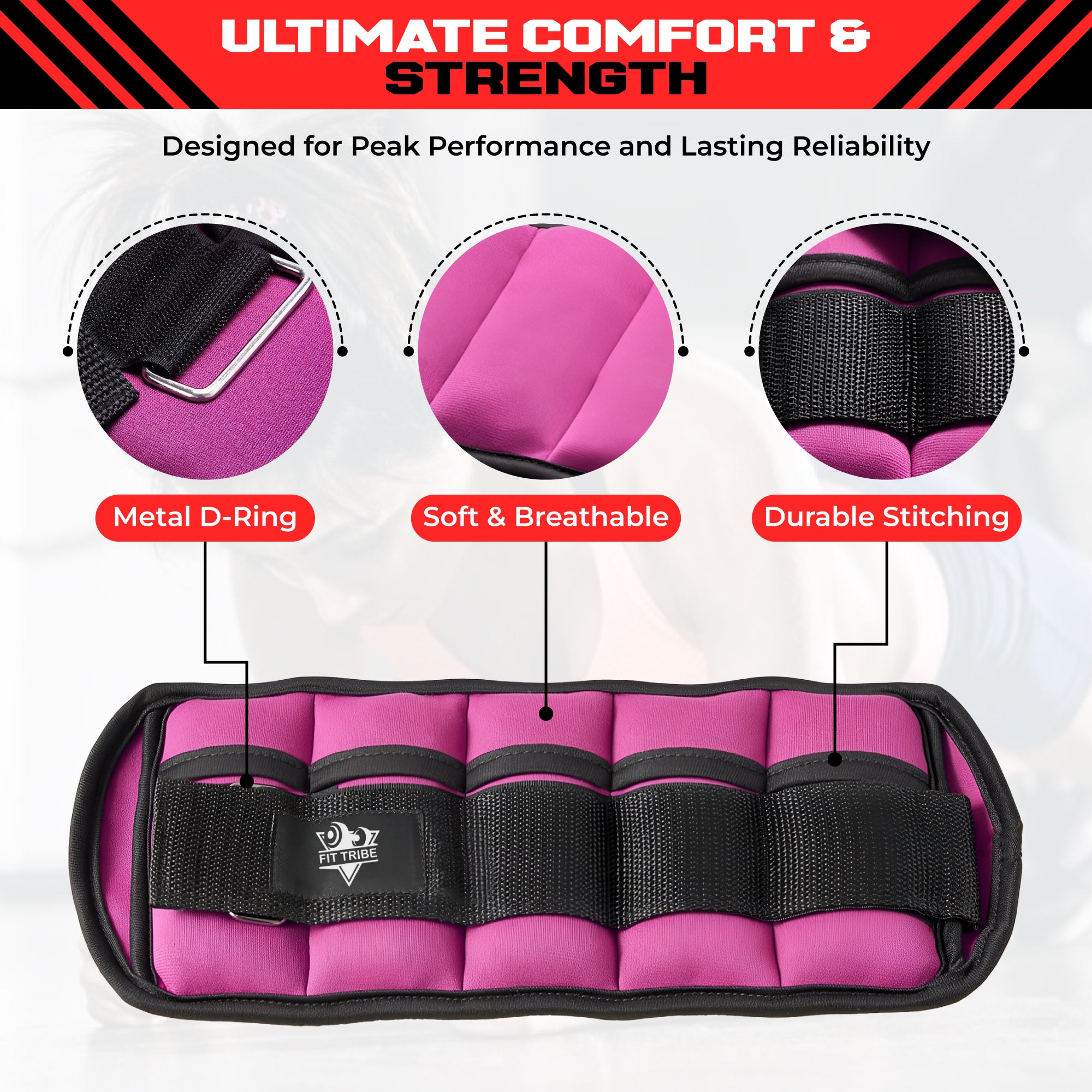 2pcs Adjustable Ankle Weights 1-5 lbs Each, 2-10 lbs Pair - Leg Weights for Strength Training, Walking, Jogging, Core Workouts - Secure, Comfortable Fit for Men & Women
