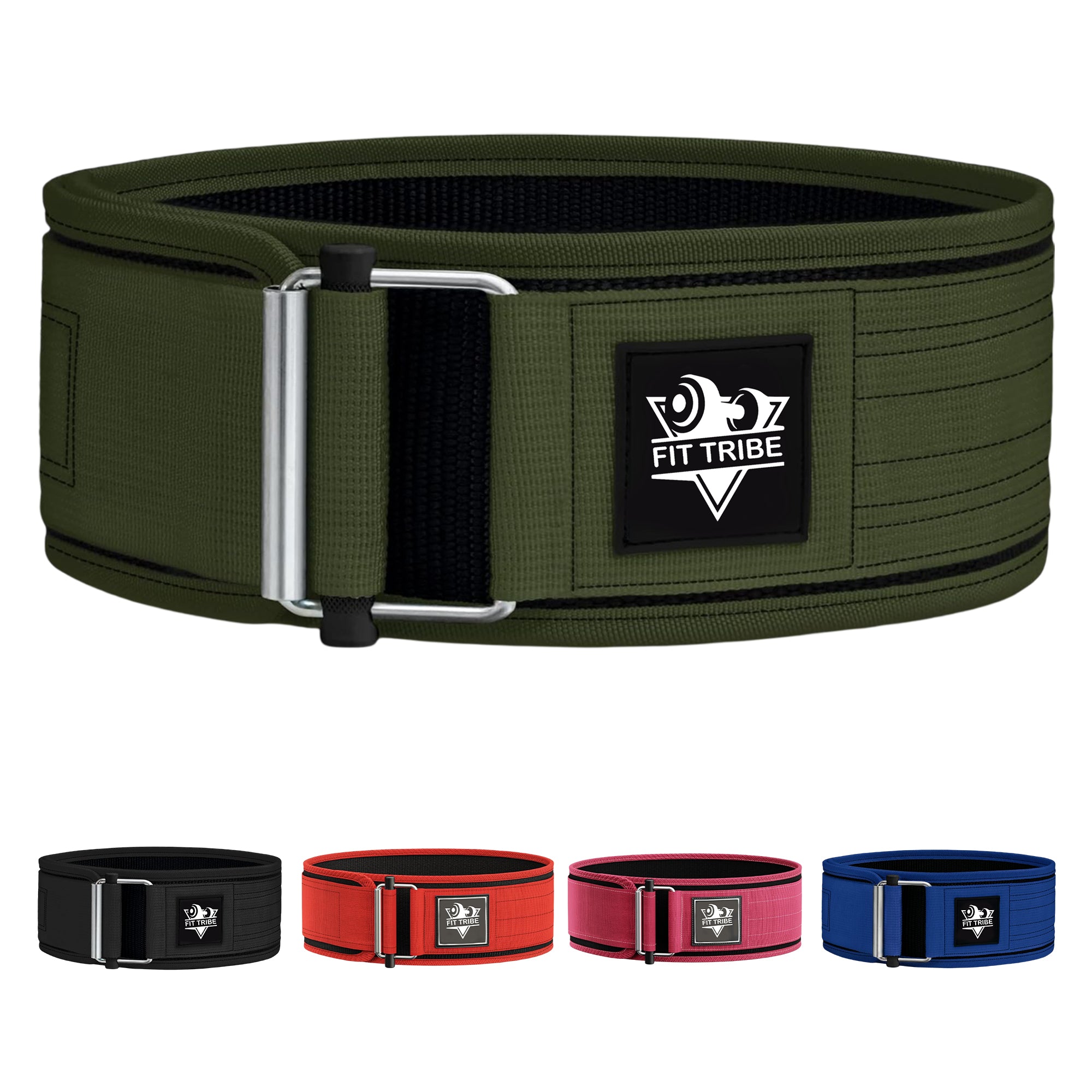 Adjustable Gym Belt - Weight Lifting Belt for Men and Women - Durable Nylon Powerlifting Belt with Self Locking Mechanism for Safe Strength Training
