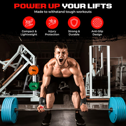 2pcs Weight Lifting Hooks - Heavy Duty Steel Gym Grips 540g with Non Slip Coating - Padded Wrist Support Straps - Perfect for Powerlifting, Deadlifts, Rows, Shrugs - Gym Accessories