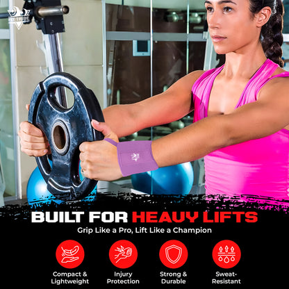 Weightlifting Wrist Wraps - Heavy Duty Wrist Straps with Thumb Loops for Powerlifting, Strength Training, Grip Support, and Gym Workouts - Durable Wrist Protection for Men and Women